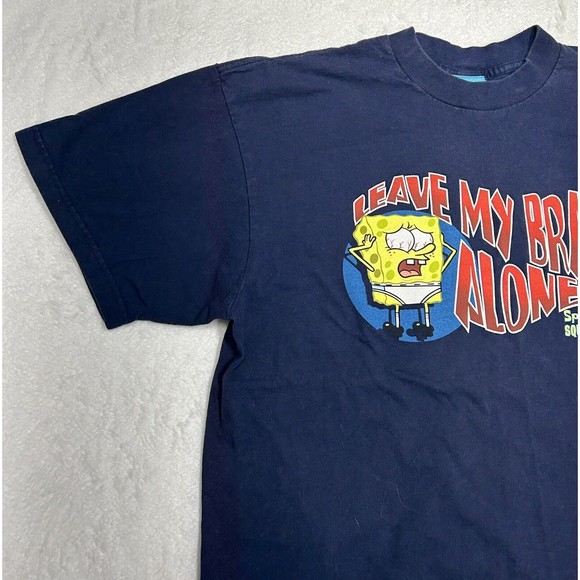 Vintage Spongebob Squarepants Navy Blue Faded T-Shirt 2001 Men's Size XL - Picture 2 of 9